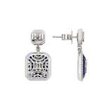 NO RESERVE | ILLUSION-SET SAPPHIRE AND DIAMOND EARRINGS - photo 2