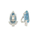 VAN CLEEF & ARPELS AQUAMARINE AND DIAMOND EARRINGS - photo 2