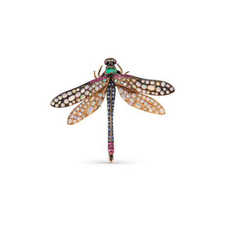 THREE GEM-SET AND DIAMOND DRAGONFLY BROOCHES - photo 3