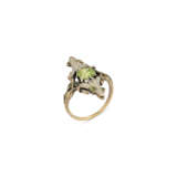 NO RESERVE | ART NOUVEAU PERIDOT AND ENAMEL FLOWER RING - photo 1