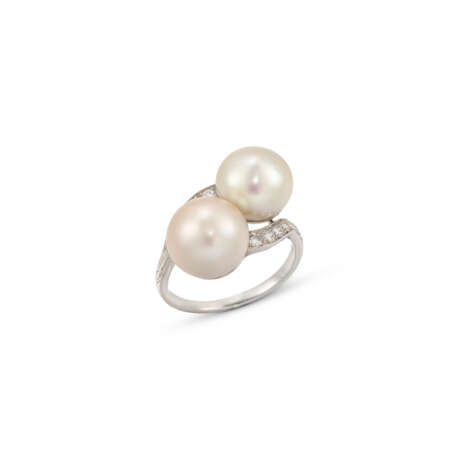 NATURAL PEARL AND DIAMOND RING - photo 1