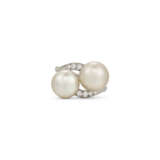 NATURAL PEARL AND DIAMOND RING - photo 2