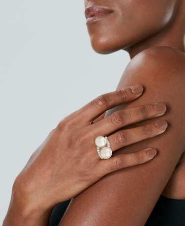 NATURAL PEARL AND DIAMOND RING - photo 5