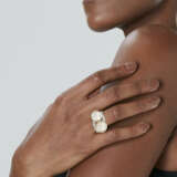 NATURAL PEARL AND DIAMOND RING - photo 5