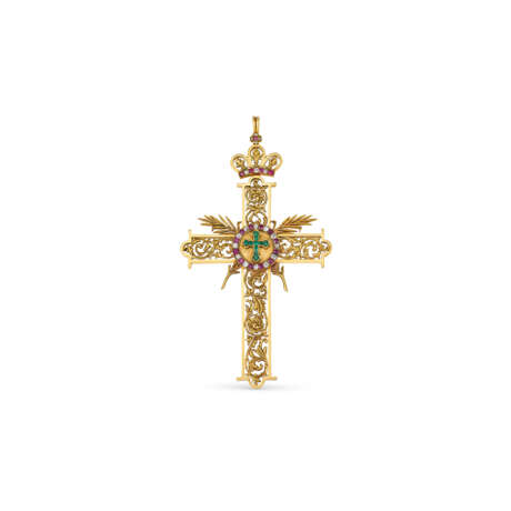 EARLY 20TH CENTURY GEM-SET LARGE PECTORAL CROSS PENDANT - фото 1