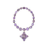 MID-19TH CENTURY AMETHYST RIVIÈRE NECKLACE AND CROSS PENDANT/BROOCH - Foto 1