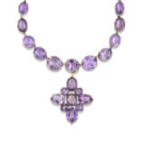 MID-19TH CENTURY AMETHYST RIVIÈRE NECKLACE AND CROSS PENDANT/BROOCH - Foto 2