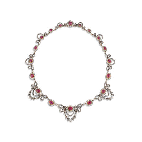 ANTIQUE RUBY AND DIAMOND NECKLACE - Foto 1