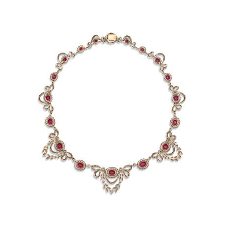 ANTIQUE RUBY AND DIAMOND NECKLACE - Foto 3