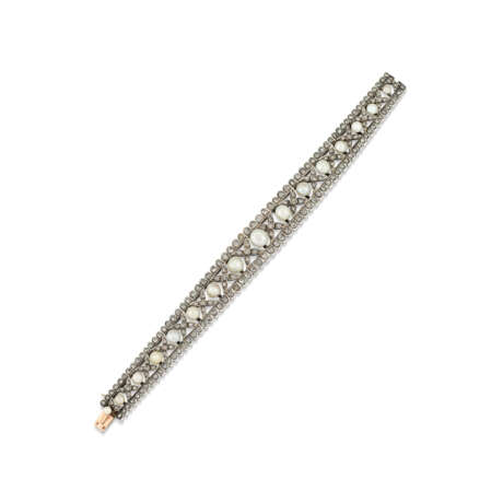 MELLERIO HERMANOS LATE 19TH CENTURY PEARL AND DIAMOND BRACELET - Foto 1