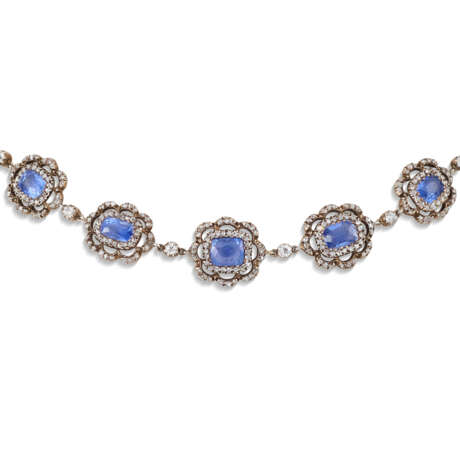 ANTIQUE SAPPHIRE AND DIAMOND NECKLACE - фото 2