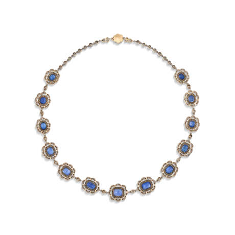 ANTIQUE SAPPHIRE AND DIAMOND NECKLACE - фото 3