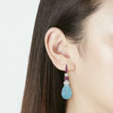 MICHELE DELLA VALLE AQUAMARINE, RUBY AND DIAMOND EARRINGS - Foto 3