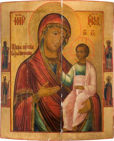 A MONUMENTAL ICON SHOWING THE IVERSKAYA MOTHER OF GOD FROM A CHURCH ICONOSTASIS - photo 1