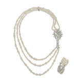 CHANEL CULTURED PEARL AND DIAMOND 'LES BLÉS MOISSON DES PERLES' NECKLACE AND BRACELET SET - Foto 1