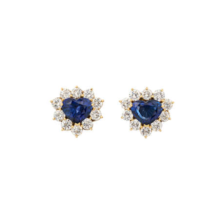 SAPPHIRE AND DIAMOND EARRINGS - photo 1