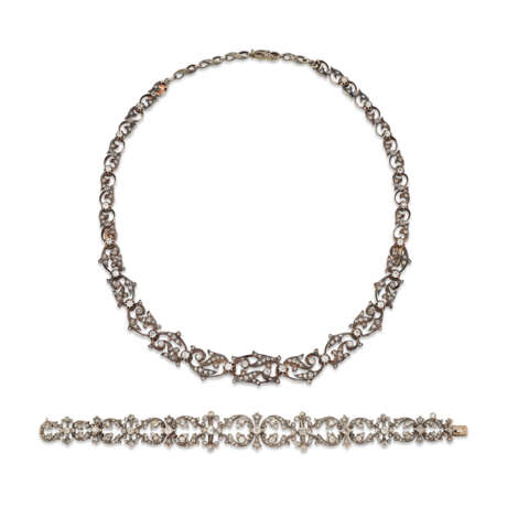 NO RESERVE | LATE 19TH CENTURY DIAMOND NECKLACE AND BRACELET - Foto 1