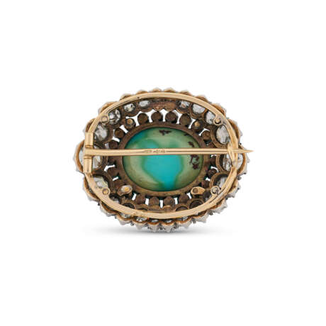 NO RESERVE | LATE 19TH CENTURY TURQUOISE AND DIAMOND BROOCH - Foto 2