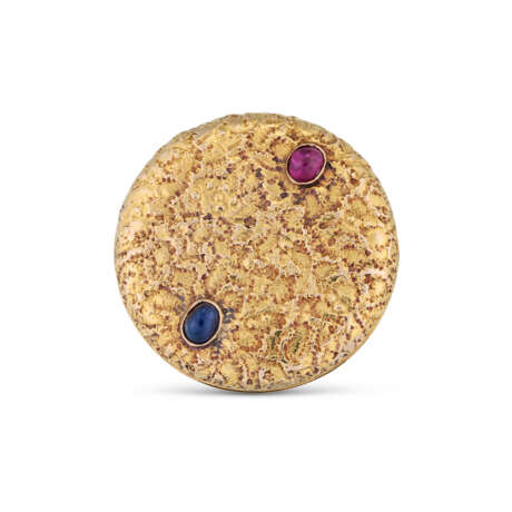 LATE 19TH CENTURY RUSSIAN RUBY AND SAPPHIRE GOLD BROOCH - photo 1