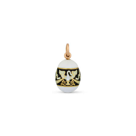 CHAMPLEVÉ ENAMEL GOLD EGG PENDANT - photo 1