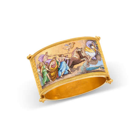 ANTIQUE MICROMOSAIC AND GOLD BANGLE - фото 1