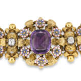 NO RESERVE | ANTIQUE AMETHYST, ENAMEL AND DIAMOND BRACELET - Foto 2