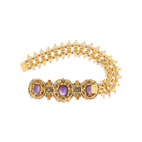 NO RESERVE | ANTIQUE AMETHYST, ENAMEL AND DIAMOND BRACELET - photo 4