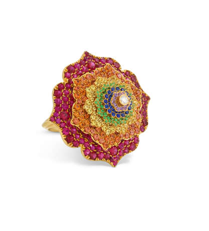 NO RESERVE | CASPITA MUTLI-GEM AND DIAMOND '7 CHAKRAS TOURBILLON' RING - фото 4