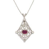 RUBY AND DIAMOND PENDENT NECKLACE/BROOCH - Foto 1