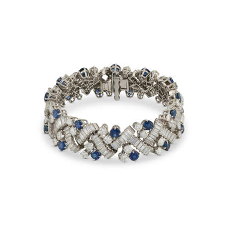 BOUCHERON MID-20TH CENTURY SAPPHIRE AND DIAMOND BRACELET - photo 2