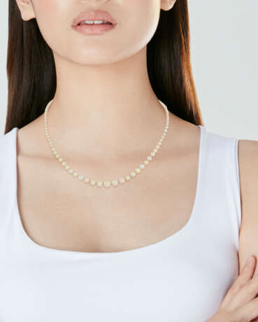 NATURAL PEARL, CULTURED PEARL AND DIAMOND NECKLACE - Foto 5