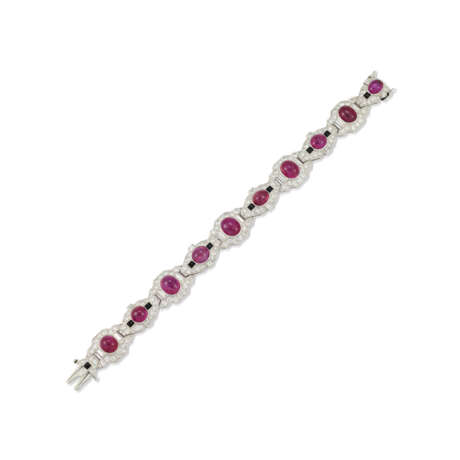 JANESICH ART DECO RUBY, ONYX AND DIAMOND BRACELET - Foto 1