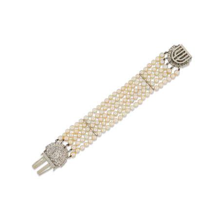 ART DÉCO NATURAL PEARL AND DIAMOND BRACELET - photo 2