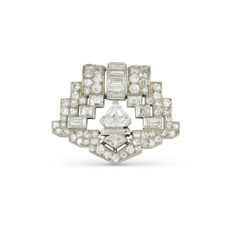 CARTIER ART DECO DIAMOND CLIP BROOCH - Foto 1