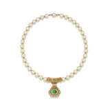 BULGARI EMERALD, CULTURED PEARL AND DIAMOND NECKLACE - фото 3