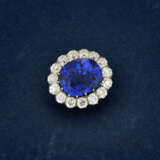 EARLY 20TH CENTURY SAPPHIRE AND DIAMOND BROOCH/PENDANT - photo 1