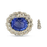 EARLY 20TH CENTURY SAPPHIRE AND DIAMOND BROOCH/PENDANT - photo 4