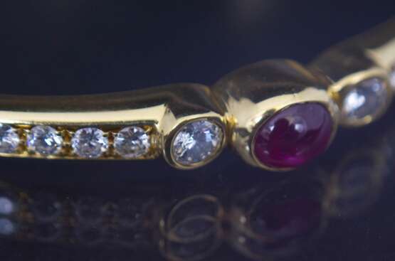 Bracelet en or avec diamants et rubis Or Other style 21th century - photo 3