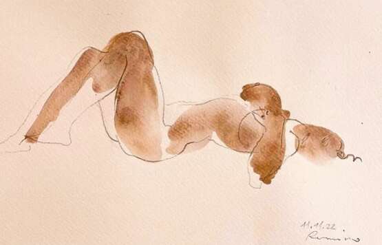 Serhiy Reznichenko Watercolor Nude Sketch 21st Century Paper 21th century - photo 2