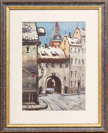 Swedish gate watercolor Mid-20th century - photo 1