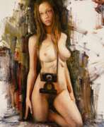 Product catalog. Gicl&eacute;e print on canvas, Nude with a camera, 2023, by Kartashov Andrey, Russia, 21st century. 1 of 50 limited prints.