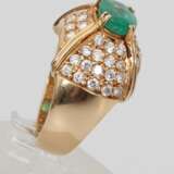 Yellow gold ring with 48 diamonds and 1 natural emerald Gold Other style 21th century - photo 13