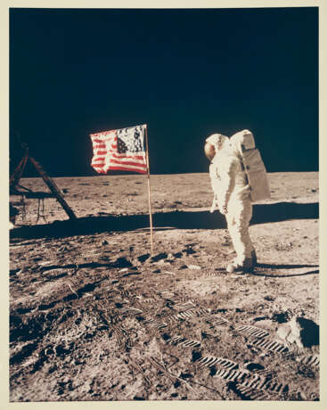 NASA. Apollo XI. Buzz Aldrin standing next to the Flag, July 20, 1969 - photo 1