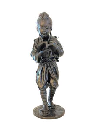 Bronze figure representing Kinjiro Ninomiya Sontoku Japan early-20th century signed. Bronze realism Early 20th century - photo 1