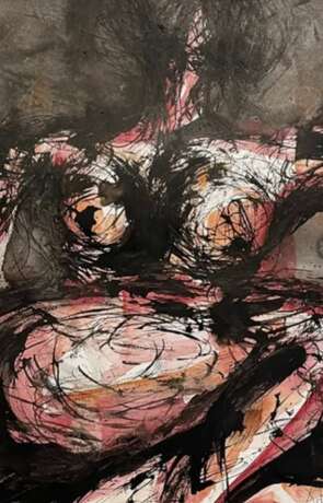 Ulla Martinmaki Nude Painting Mixed Media 21st Century Finland Paper 21th century - photo 2