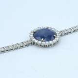 White gold bracelet with diamonds and sapphire Gold 21th century - photo 2