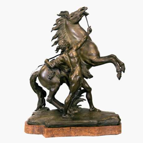 Sculptures jumelees Chevaux Marley. Bronce Rococo 19th century - photo 2