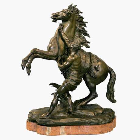 Sculptures jumelees Chevaux Marley. Bronce Rococo 19th century - photo 3