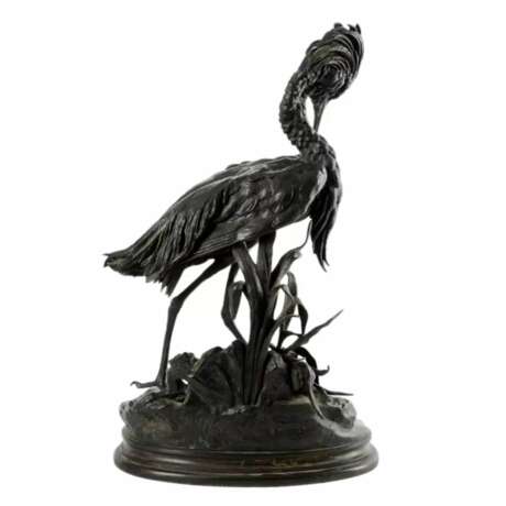 Figure en bronze d`un heron. JULES MOIGNIEZ (1835-1894). Bronce realism 19th century - photo 2