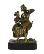 Marmor. Sculpture en bronze Couple romantique. 